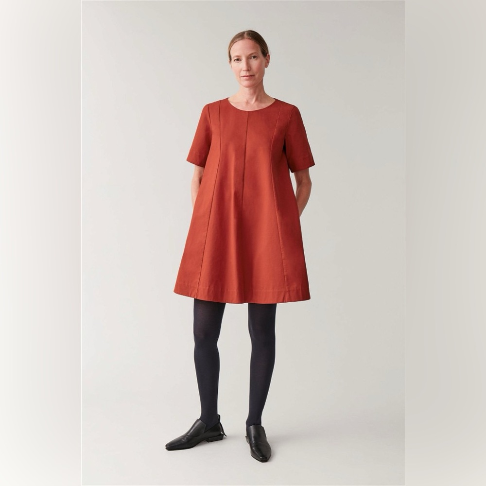 COS Burnt Orange Tent Mini Dress S